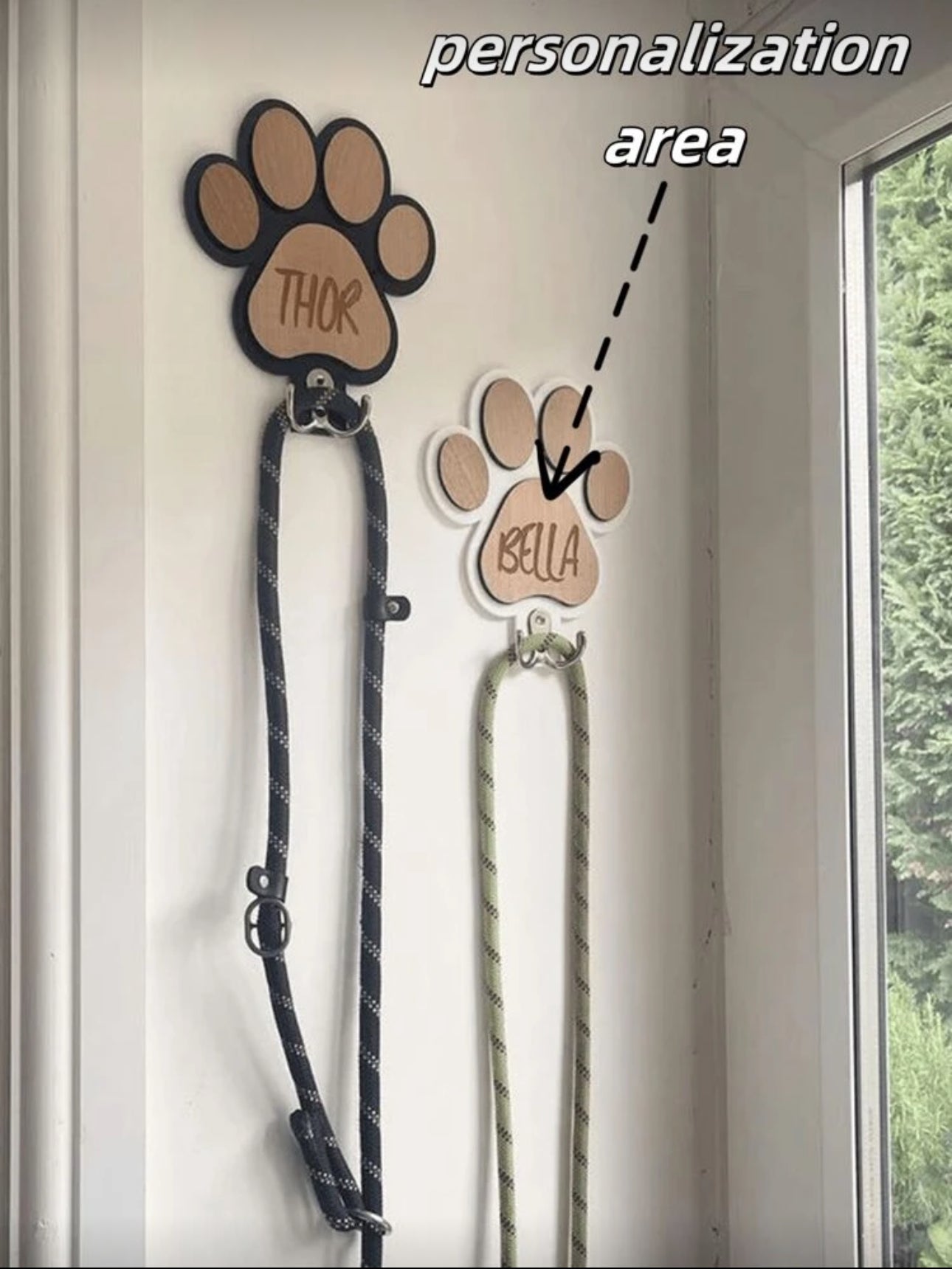 Personalized Leash Hook, Wooden
Wall Hook For Dog Leash