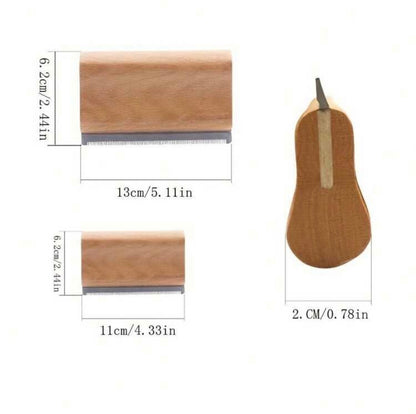 Deshedding Grooming Tool For Dogs, Cats & Horses, Ergonomic Design Wood Groom Brush, Professional Pet Groomer, Painlessly Remove For Short & Long Hair, Fur & Dirt